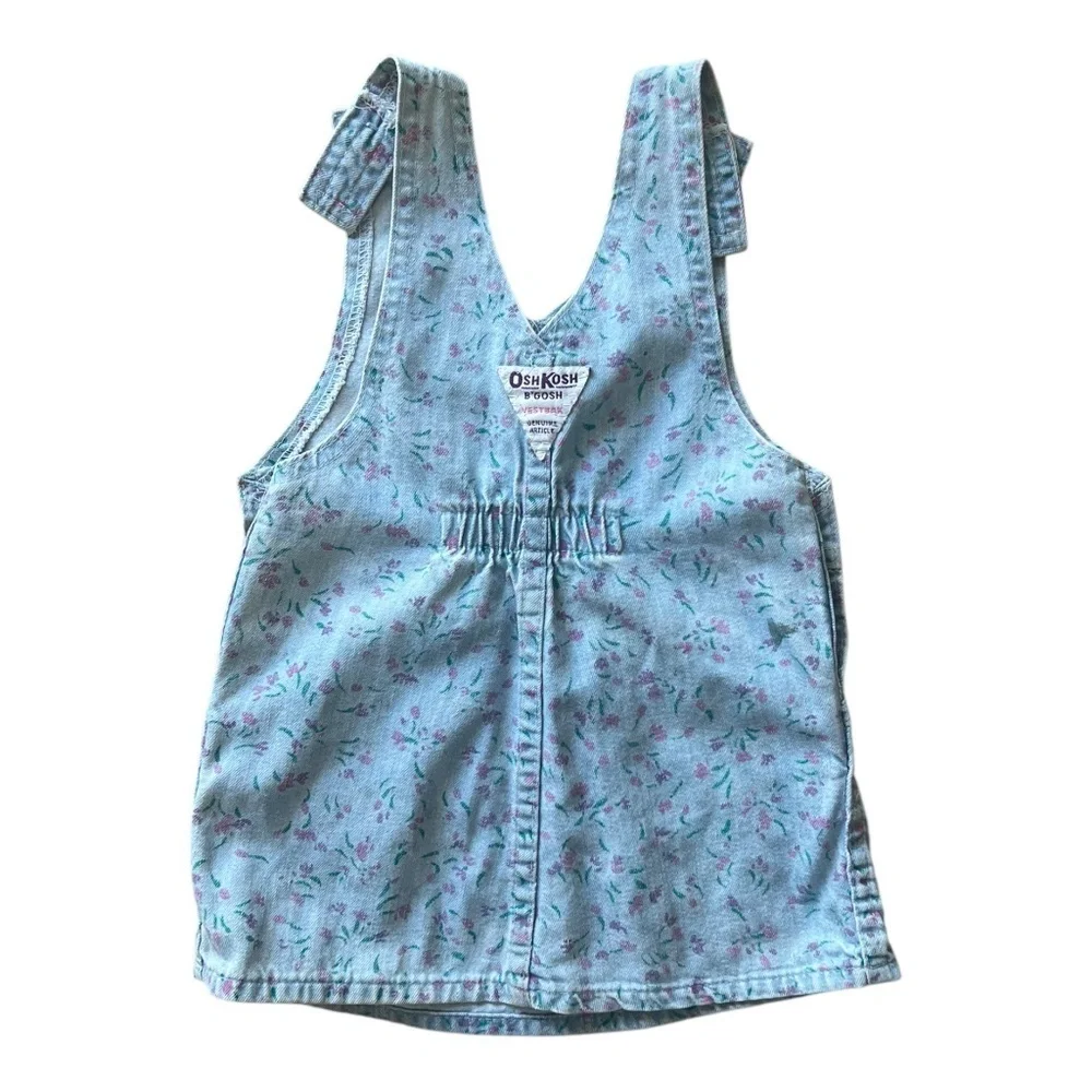 Vintage Osh Kosh Denim Lilac Overall Dress 2T